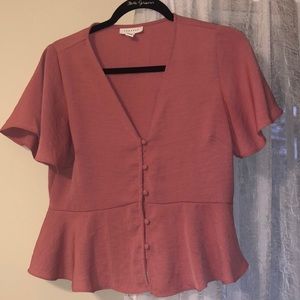 Pretty Topshop Light Pink Peplum Top